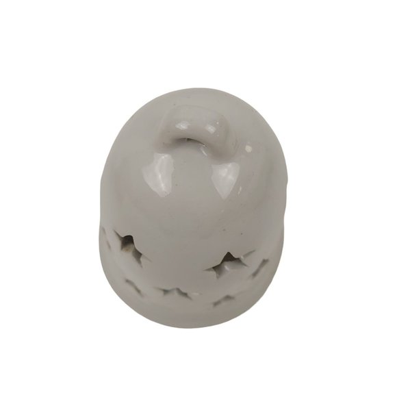White Porcelain Bell Shaped Star Tea Light Candle Votive Holder Home Decoration - Picture 5 of 5